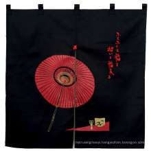 Promotional Custom Made Black Umbrella Printed Tc Japanese Door Curtain Noren